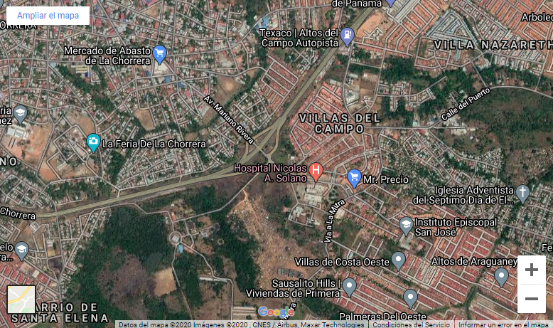 Ubicación Llano Largo-La Chorrera